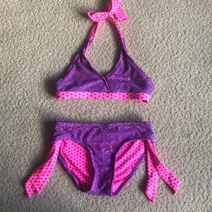 Justice Purple & pink bikini, Size 8